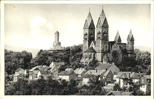 Bad Homburg Erloeserkirche mit Schlossturm Kat. Bad Homburg v.d. Hoehe