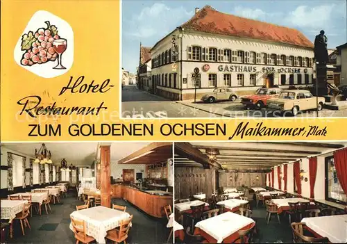 Maikammer Hotel Restaurant Zum goldenen Ochsen Speisesaal Kat. Maikammer