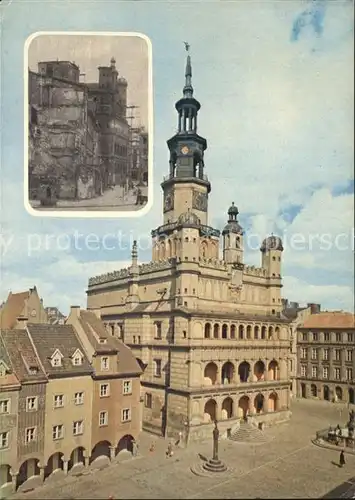 Poznan Posen Rathaus heute und nach 1945 Kat. Poznan