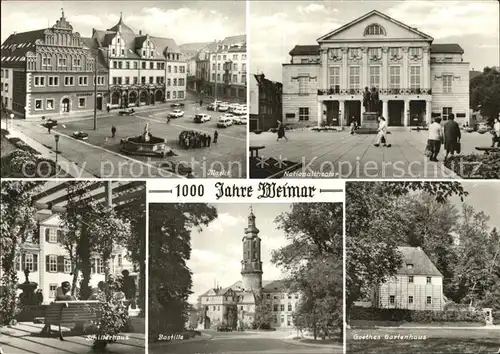 Weimar Thueringen Markt Nationaltheater Schillerhaus Bastille Goethes Gartenhaus Kat. Weimar
