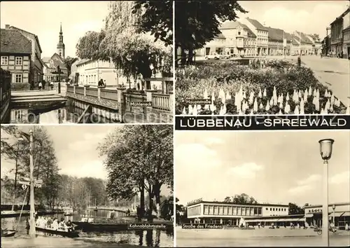 Luebbenau Spreewald Muehleneck Hauptstr Kahnabfahrtstelle Strasse des Friedens Kat. Luebbenau