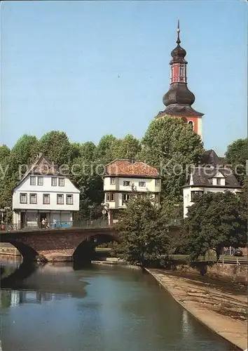 Bad Kreuznach Brueckenhaeuser und Pauluskirche Kat. Bad Kreuznach