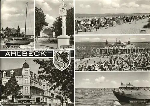 Ahlbeck Ostseebad Seebruecke Konzertplatz Strand Kat. Heringsdorf Insel Usedom