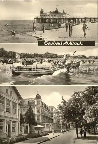 Ahlbeck Ostseebad Strand Segelboote  Kat. Heringsdorf Insel Usedom