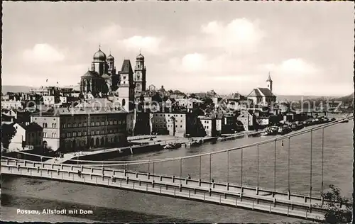 Passau Altstadt mit Dom Donaubruecke Kat. Passau