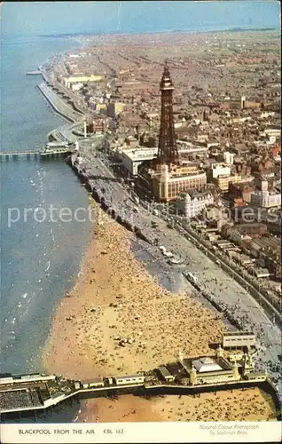 Blackpool Tower Beach aerial view Kat. Blackpool