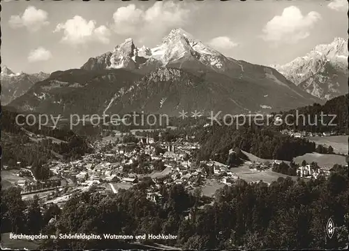Berchtesgaden mit Schoenfeldspitze Watzmann und Hochkalter Berchtesgadener Alpen Kat. Berchtesgaden