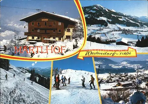 Westendorf Tirol Pension Martlhof am Nachsoellberg Schigebiet Winterpanorama Kat. Westendorf