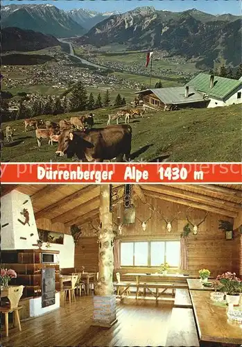 Reutte Tirol Duerrenberger Alpe Berggaststaette Kuehe Alpenpanorama Kat. Reutte