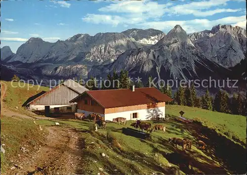 Lermoos Tirol Duftlalm mit Mieminger Gebirge Kat. Lermoos