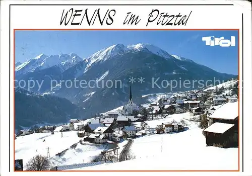 Wenns Pitztal Tirol Gesamtansicht mit Alpenpanorama im Winter Kat. Wenns