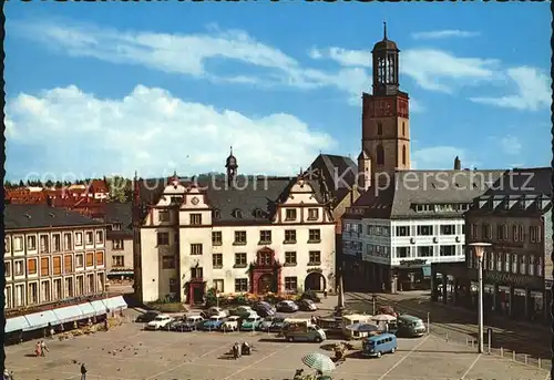 Darmstadt Marktplatz mit Rathaus Kirche Kat. Darmstadt