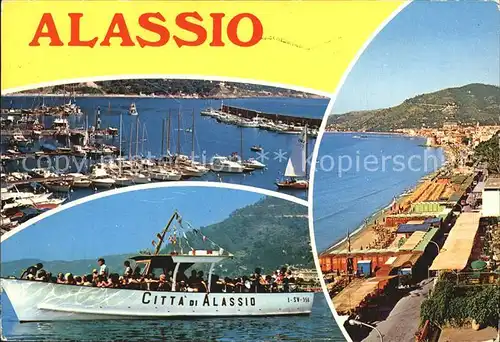 Alassio Promenade Hafen Ausflugsschiff Citta di Alassio Kat. 
