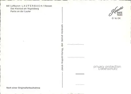 Lauterbach Hessen Lauterpartie Vogelsberg Kat. Lauterbach (Hessen)