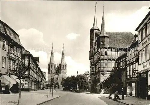 Duderstadt Rathaus und Markusstrasse mit Kirche Kat. Duderstadt