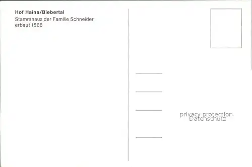 Biebertal Hof Haina Stammhaus der Familie Schneider Kat. Biebertal