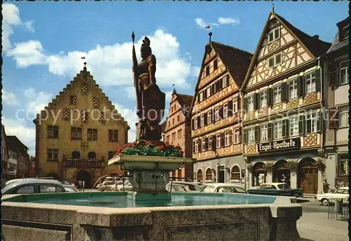 Bad Mergentheim Marktplatz mit Milchingsbrunnen Kat. Bad Mergentheim