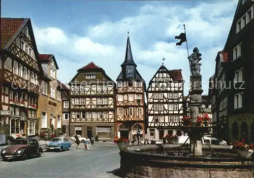 Fritzlar Marktplatz mit Rolandsbrunnen Kat. Fritzlar