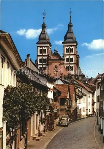 Amorbach Abteigasse mit Kirche Kat. Amorbach