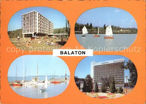 Balaton Plattensee See Hafen Hotels Kat. Ungarn