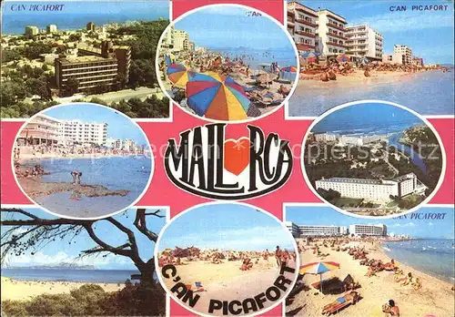 Can Picafort Mallorca Strand Fliegeraufnahme Kat. Spanien