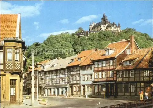 Wernigerode Harz Fachwerkhaeuser mit Schloss Feudalmuseum Kat. Wernigerode