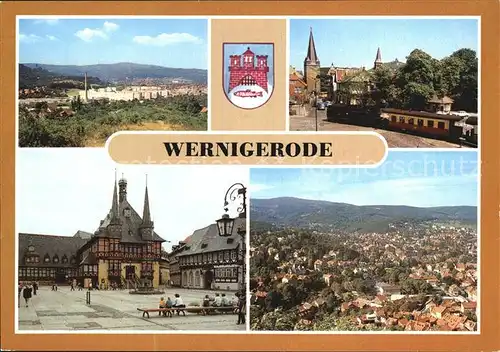 Wernigerode Harz Fliegeraufnahme Rathaus Harzquerbahn Burgbreite Kat. Wernigerode