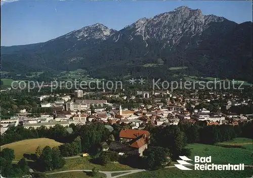 Bad Reichenhall Fliegeraufnahme mit Schloss Gruttenstein Zwiesel und Hochstaufen Kat. Bad Reichenhall