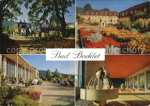 Bad Bocklet mit Postkutsche Brunnen Kuranlagen Kat. Bad Bocklet