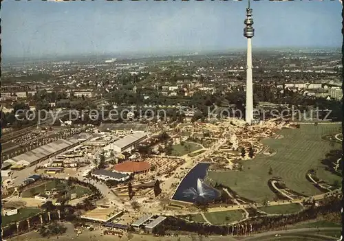 Dortmund Bundesgartenschau Fliegeraufnahme mit Fernsehturm Kat. Dortmund