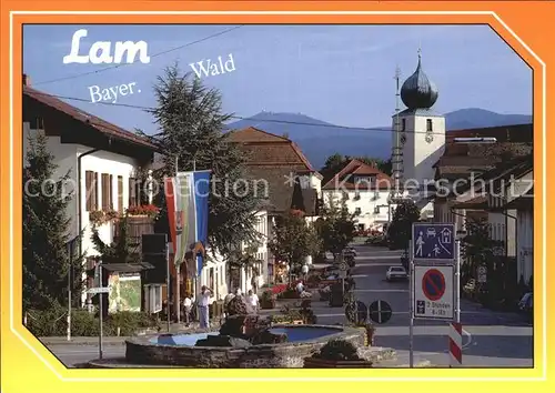 Lam Oberpfalz Strassenpartie mit Kirche Kat. Lam