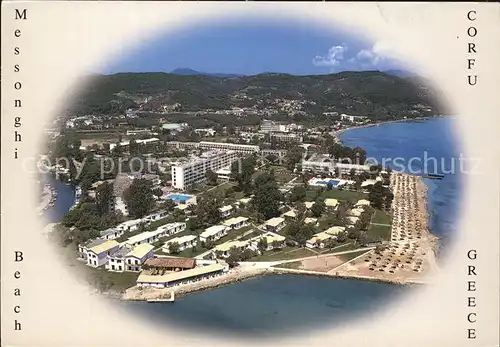 Messonghi Beach Strand Hotelanlagen Fliegeraufnahme Kat. Insel Korfu