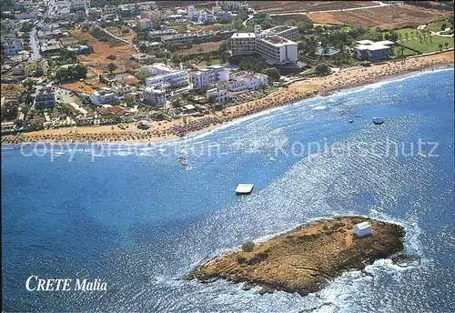 Malia Insel Kueste Fliegeraufnahme Kat. Insel Kreta