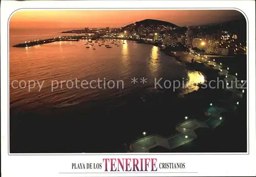 Los Cristianos vista noctura Nachtaufnahme Kat. Tenerife Islas Canarias