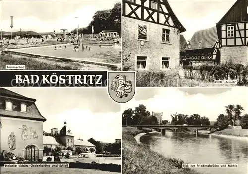 Bad Koestritz Heinrich Schuetz Gedenkstaette Schloss Friedensbruecke Muehle  Kat. Bad Koestritz