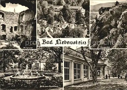 Bad Liebenstein Badehaus Morgentor Burgruine Kat. Bad Liebenstein