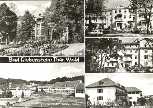 Bad Liebenstein Heinrich mann Sanatorium Kurheim Olga Else Bernhard  Kat. Bad Liebenstein
