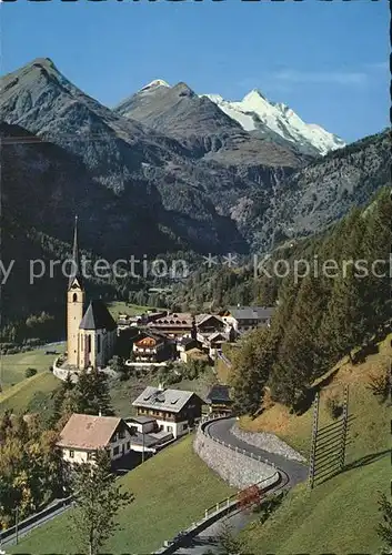 Heiligenblut Kaernten Ortsansicht mit Kirche Grossglockner Hochalpenstrasse Hohe Tauern Kat. Heiligenblut