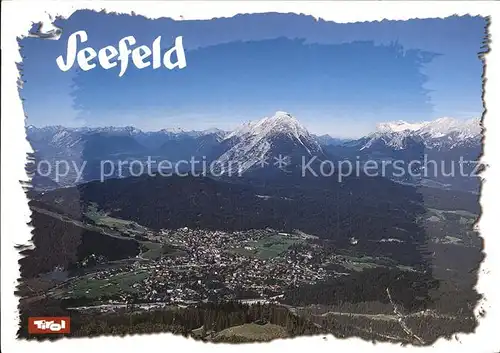Seefeld Tirol Fliegeraufnahme Hohe Munde und Zugspitze Kat. Seefeld in Tirol