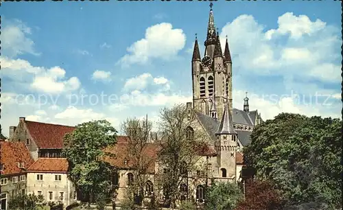 Delft Prinsenhof met Oude Kerk Kat. Delft