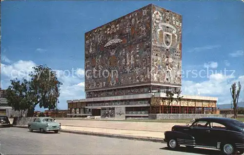 Mexico City Biblioteca Central con Mosaico Mural de Juan O Gorman Kat. Mexico