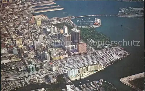 Miami Florida City with the Miamarina and Dodge Island Seaport Aerial view Kat. Miami