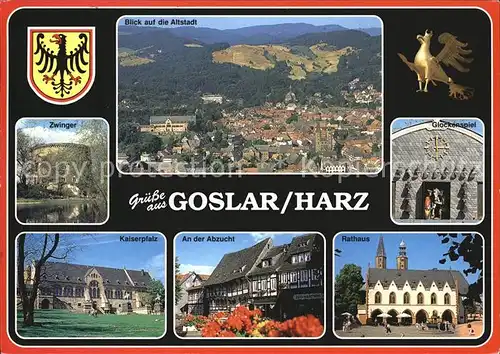 Goslar Fliegeraufnahme Zwinger Glockenspiel Kaiserpfalz Abzucht Kat. Goslar