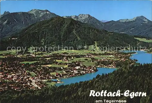 Rottach Egern Blick vom Riederstein mit Tegernsee Kat. Rottach Egern