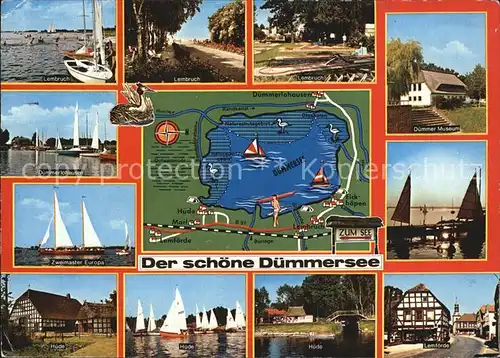 Duemmersee Diepholz Segelboote Fachwerkhaeuser