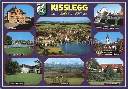 Kisslegg Wolfegger Schloss Freibad Schloss Kissleg Kurhaus Loretto Kat. Kisslegg