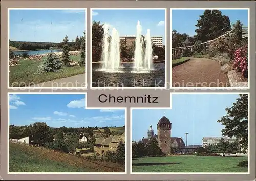 Chemnitz Parkanlagegen Strand Brunnen Kat. Chemnitz
