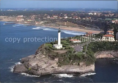 Anglet Fliegeraufnahme mit Leuchtturm und Strand Kat. Anglet