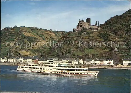 St Goarshausen Rhein Burg Katz Fahrgastschiff