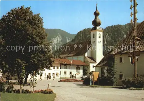 Inzell Dorfplatz mit Kirche Kat. Inzell